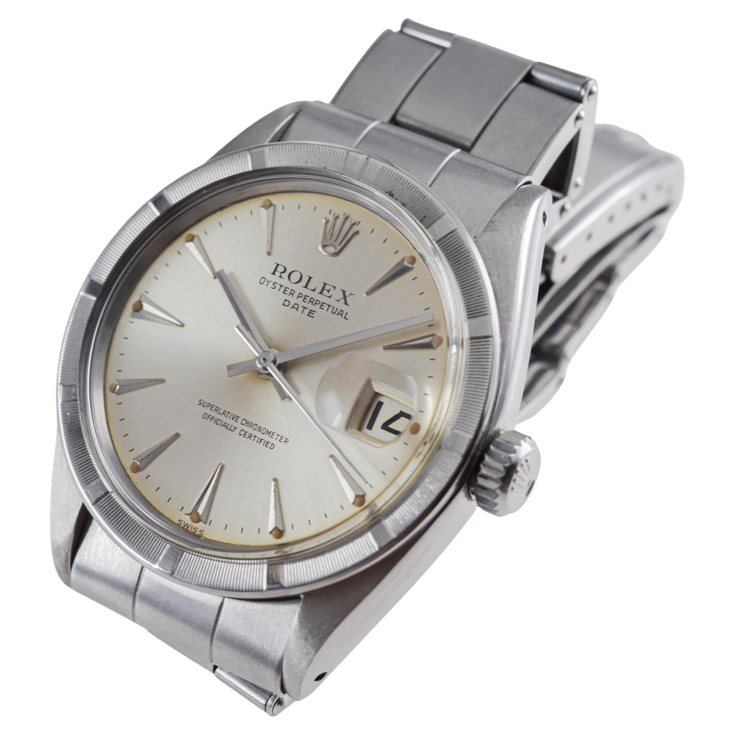 Rolex Steel Oyster Perpetual Date with Factory Original Dial From 1962 4