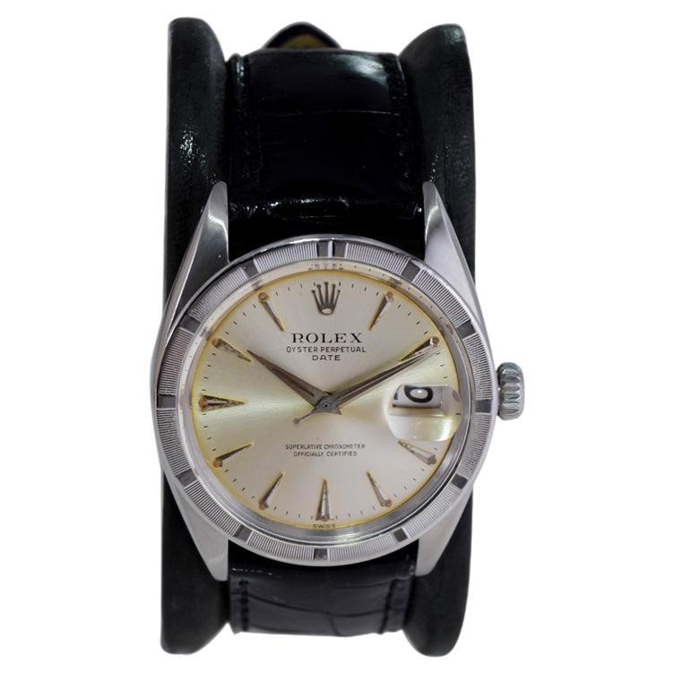 Rolex Steel Oyster Perpetual Date With Factory Original Silver Dial 1960's