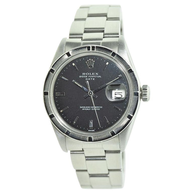 Rolex Steel Oyster Perpetual Date with Original Black Dial, Early 1970's
