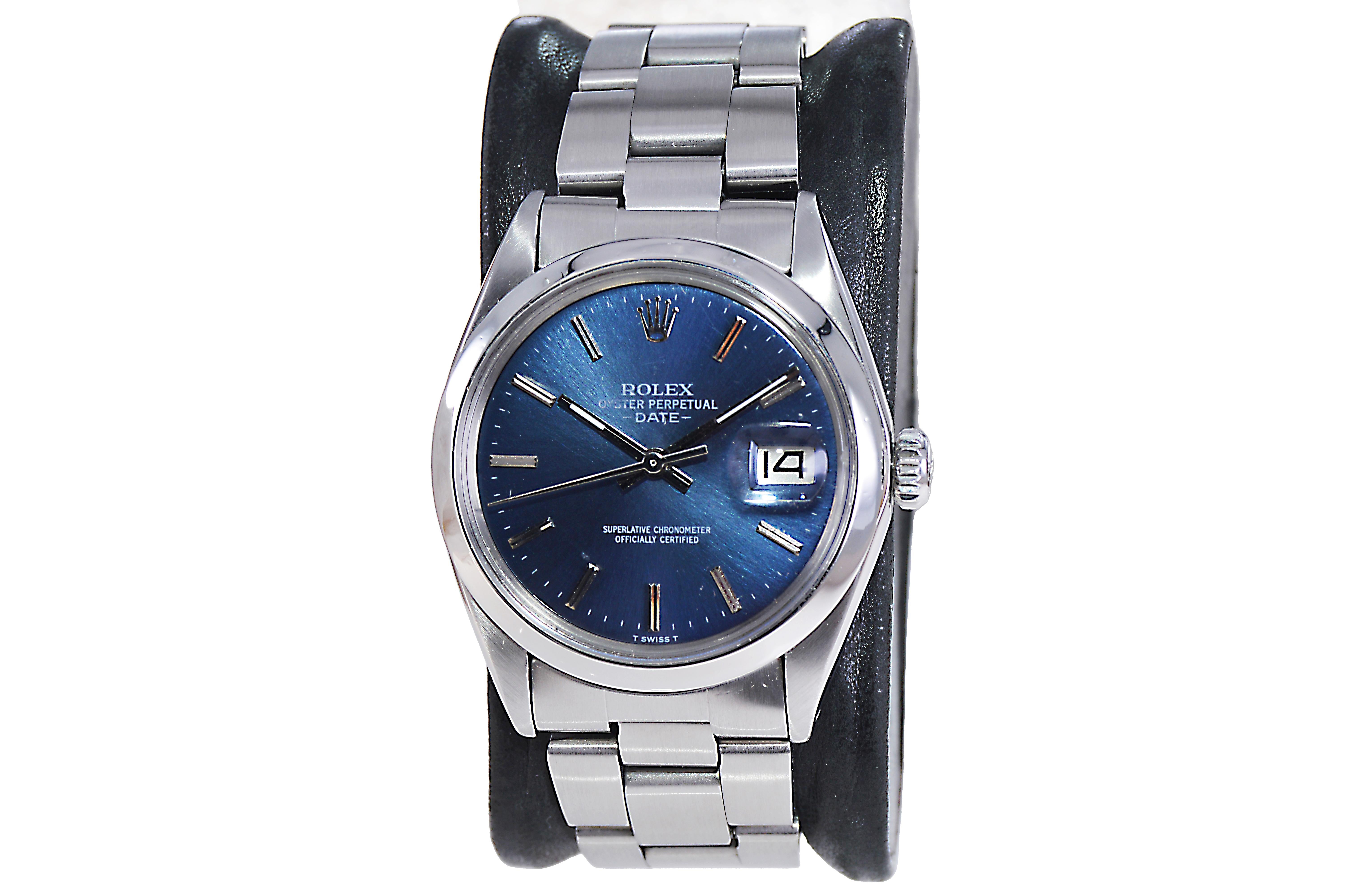 oyster perpetual date blue dial