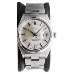 Vintage Rolex Steel Oyster Perpetual Date with Original Bracelet From 1973 Rare Dial