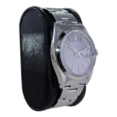 Rolex Steel Oyster Perpetual Date with Rare Factory Original Charcoal Dial 1970