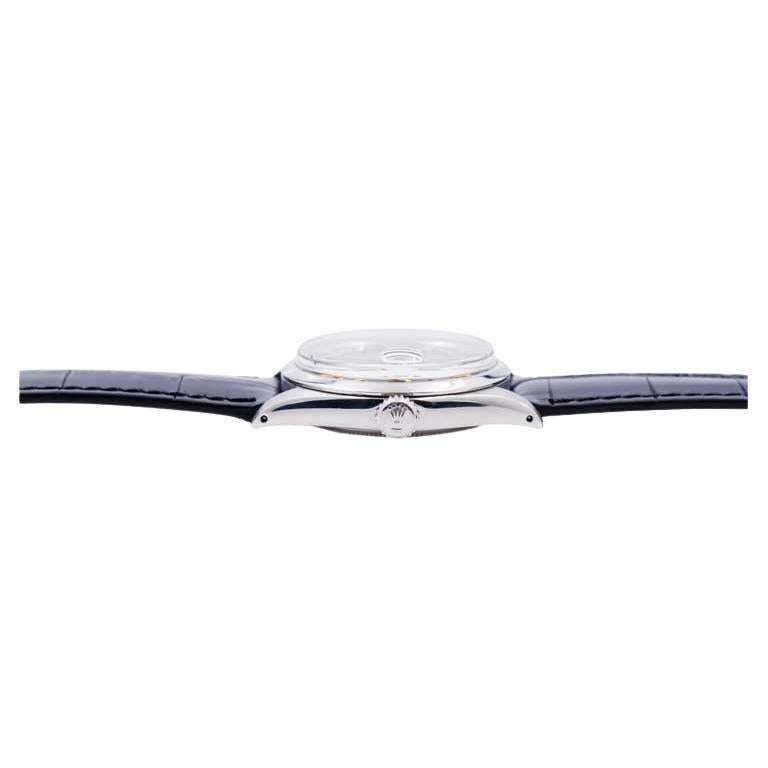 Rolex Stahl Oyster Perpetual Date mit seltenem originalem schwarzem Zifferblatt und vergoldeten Markierungen im Angebot 7