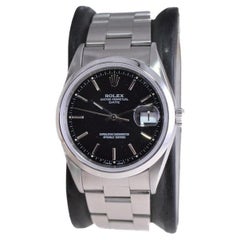 Rolex Steel Oyster Perpetual Date with Rare Original Black Dial from 1995