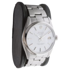 Rolex Steel Oyster Perpetual Date with Rare White Dial circa, 1960's