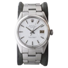 Rolex Steel Oyster Perpetual Date avec rare cadran blanc circa, 1960's