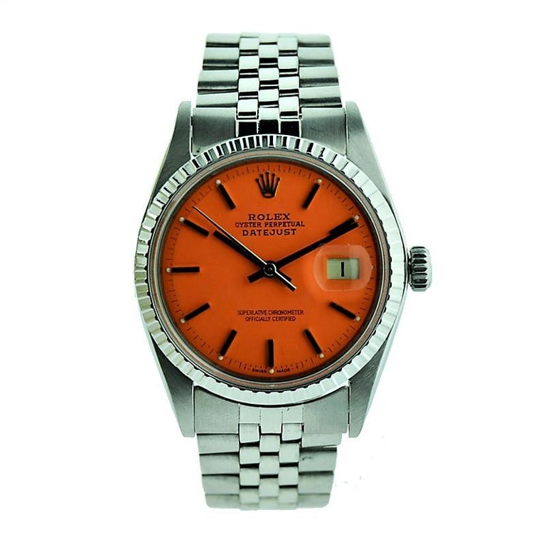 rolex datejust orange dial