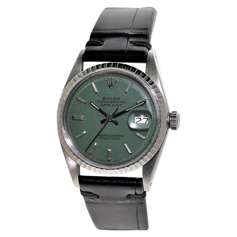 Rolex Oyster Perpetual Datejust Ref 1603 in acciaio, quadrante personalizzato, primi anni '70 in vendita