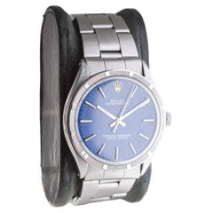 Rolex Steel Oyster Perpetual Thunderbird Bezel Custom Blue Dial, Early 1970's