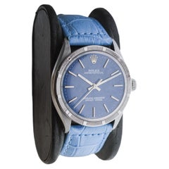 Rolex Steel Oyster Perpetual Thunderbird Bezel Custom Blue Dial, Early 1970's