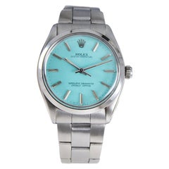 Rolex Steel Oyster Perpetual with Custom Made Blue Dial, circa 1960
s
