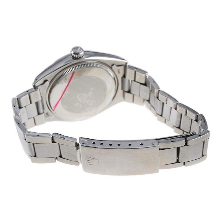 Rolex Oyster Perpetual in acciaio con quadrante blu Tiffany personalizzato, circa anni '70 1