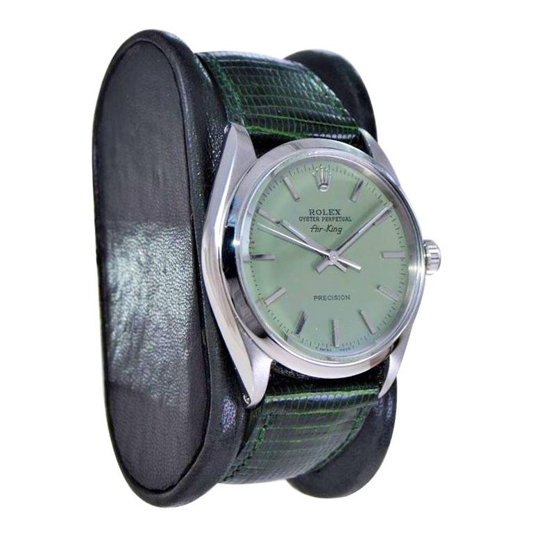 Modernista Rolex Oyster Perpetual in acciaio con quadrante personalizzato Greene & Greene, circa anni '60 in vendita
