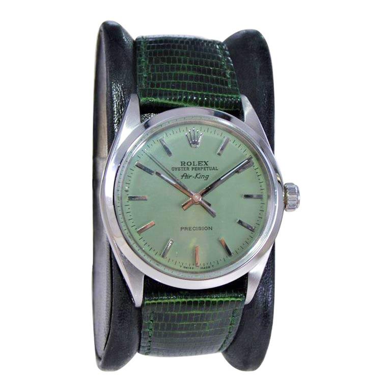 da uomo o donna Rolex Oyster Perpetual in acciaio con quadrante personalizzato Greene & Greene, circa anni '60 in vendita