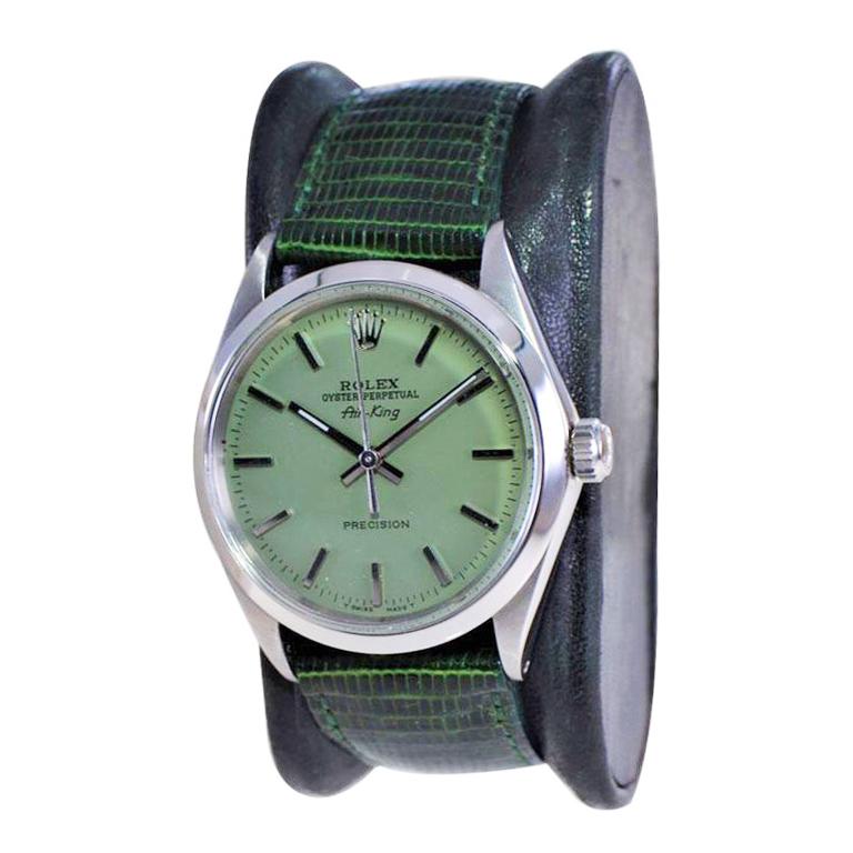 Rolex Oyster Perpetual in acciaio con quadrante personalizzato Greene & Greene, circa anni '60 in vendita 2