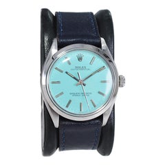Rolex Steel Oyster Perpetual with Custom Blue Dial, circa 1970's
