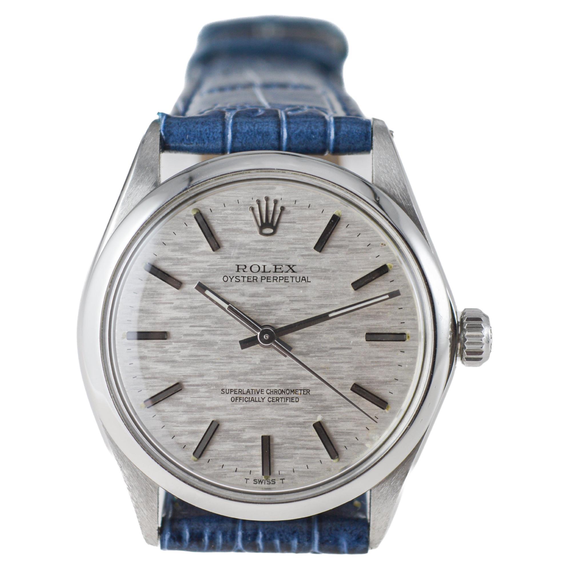 Rolex Steel Oyster Perpetual with Factory Original Mosaic Dial circa 1973 / 74 For Sale 1