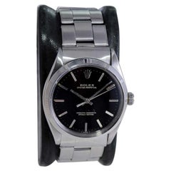 Rolex Steel Oyster Perpetual with Factory Original Rare Black Dial 1960's