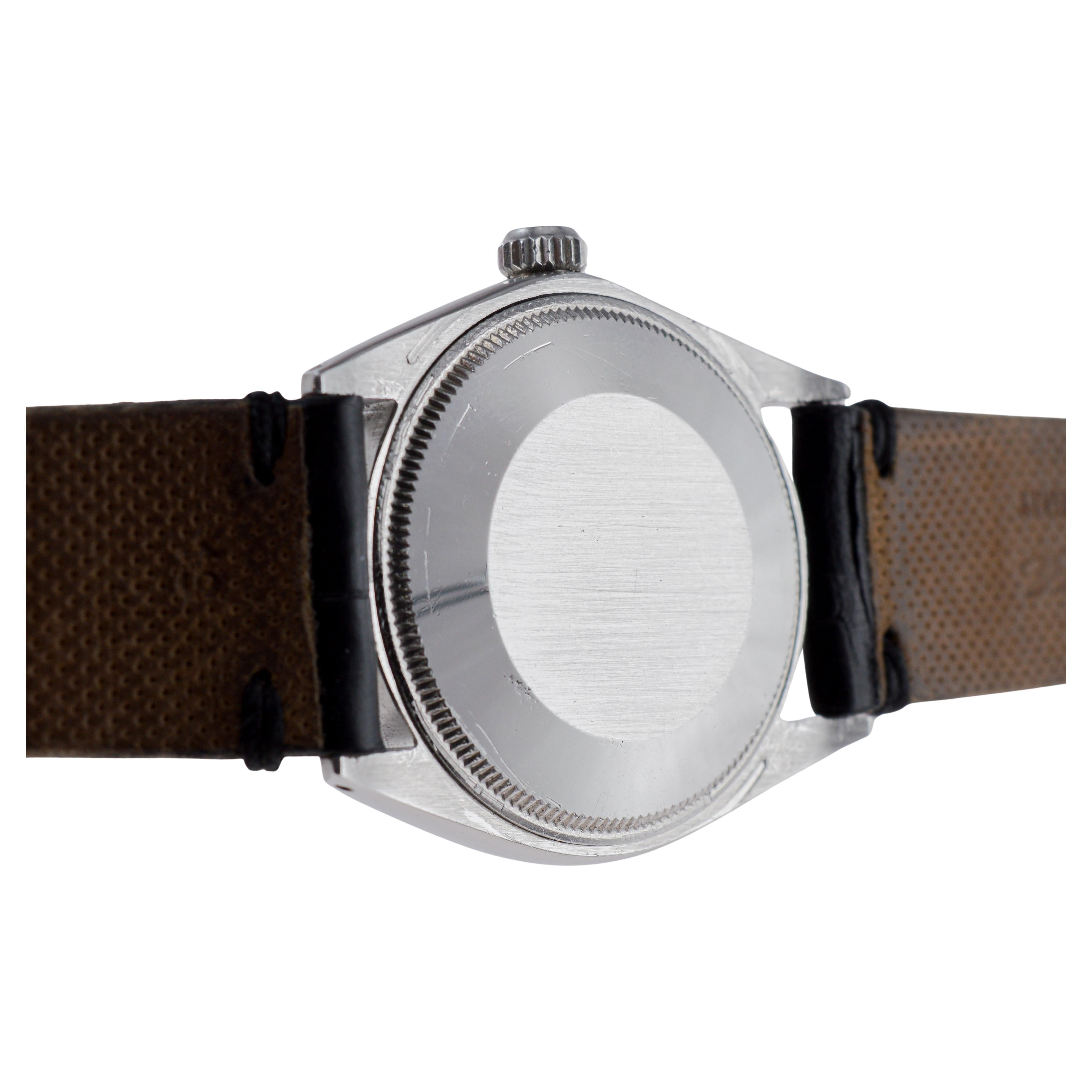 Rolex Steel Oyster Perpetual with Factory Original Silvered Dial circa 1960's 7