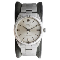 Rolex Steel Oyster Perpetual with Factory Original Silvered Dial circa 1960's