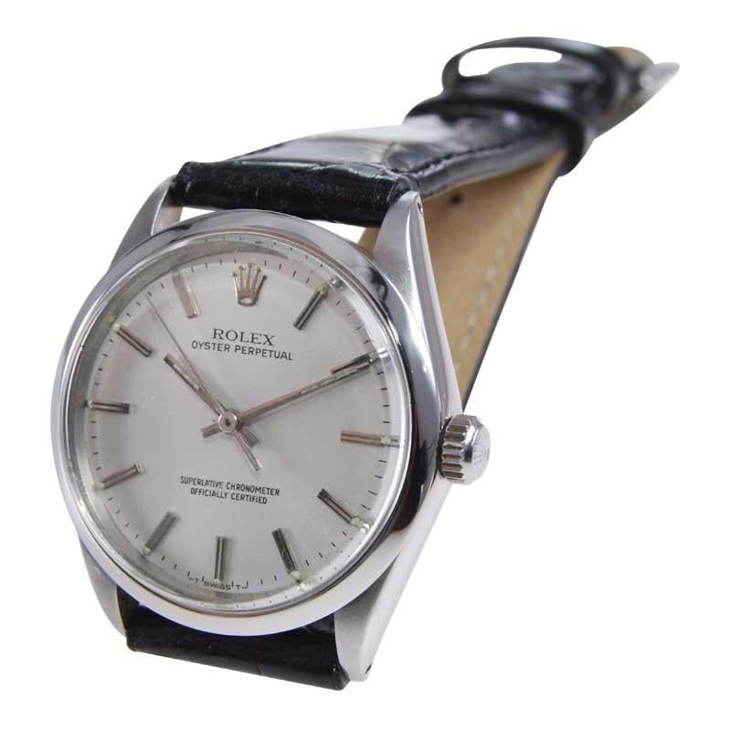 Women's or Men's Rolex Steel Oyster Perpetual with Original Dial, circa Mid-1960's For Sale