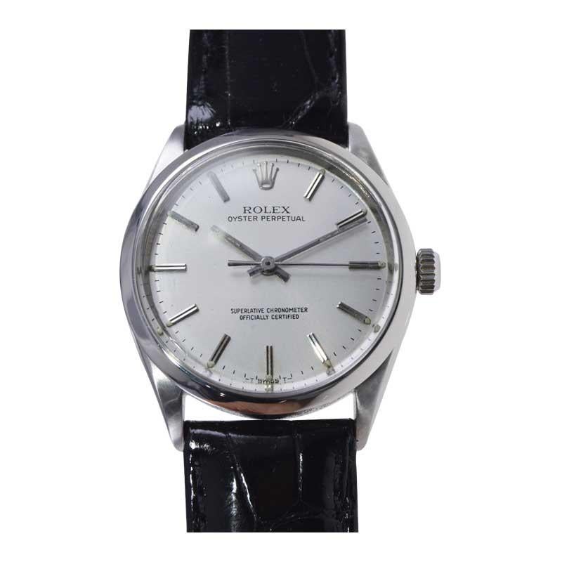 Rolex Steel Oyster Perpetual with Original Dial, circa Mid-1960's For Sale 1