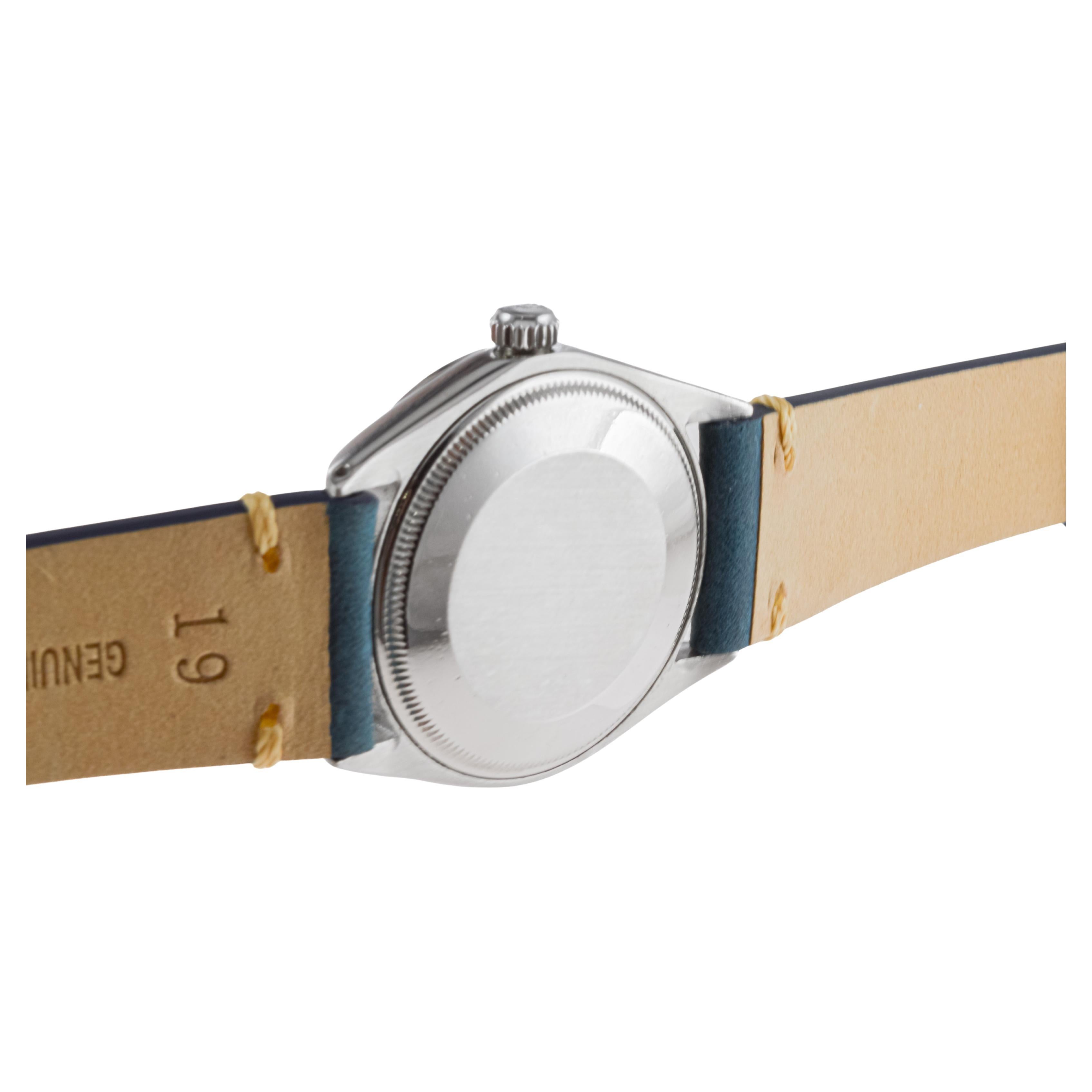 Rolex Steel Oyster Perpetual with Rare, Bulls Eye Dial from 1958 Caliber 1060 For Sale 7