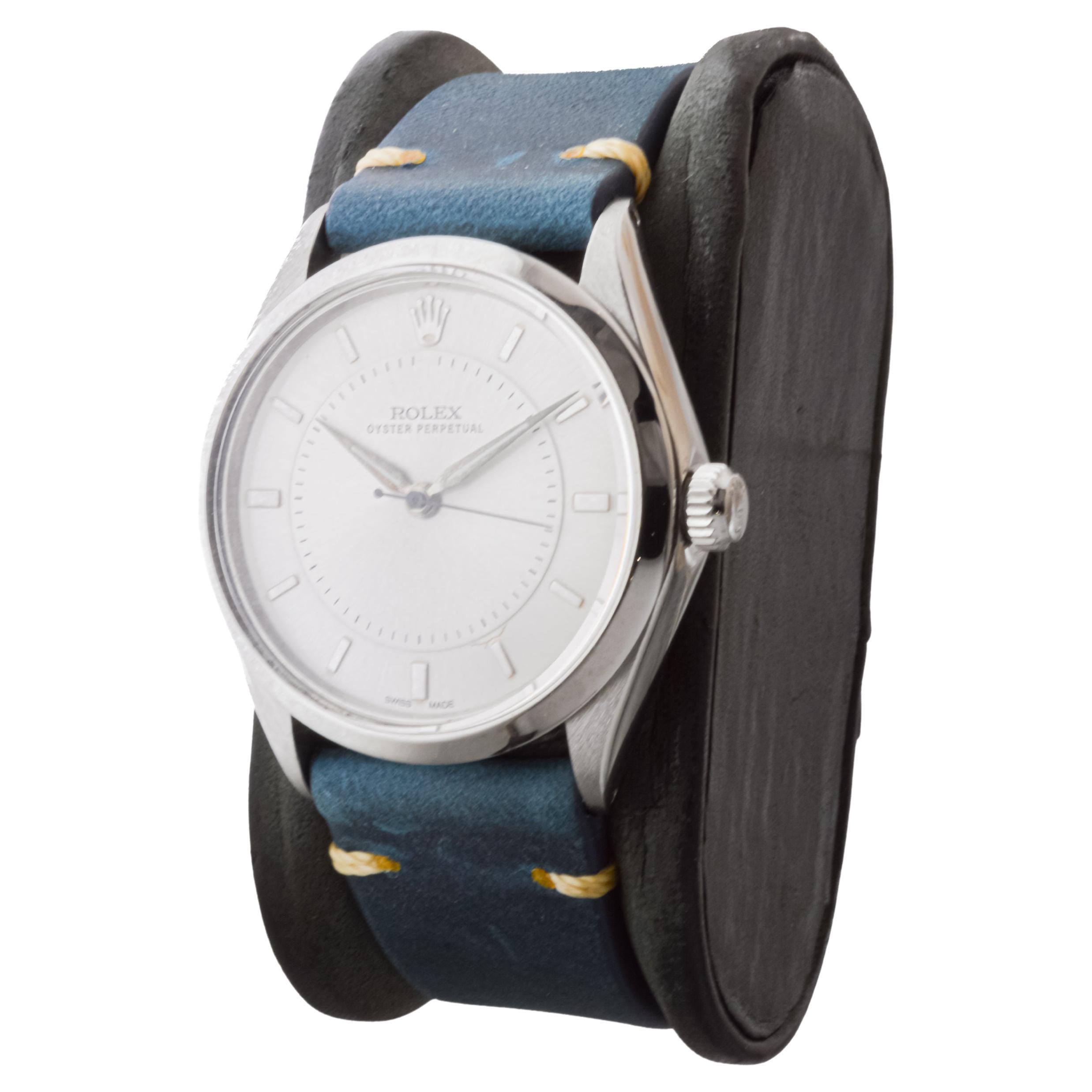 Rolex Steel Oyster Perpetual with Rare, Bulls Eye Dial from 1958 Caliber 1060 For Sale 1