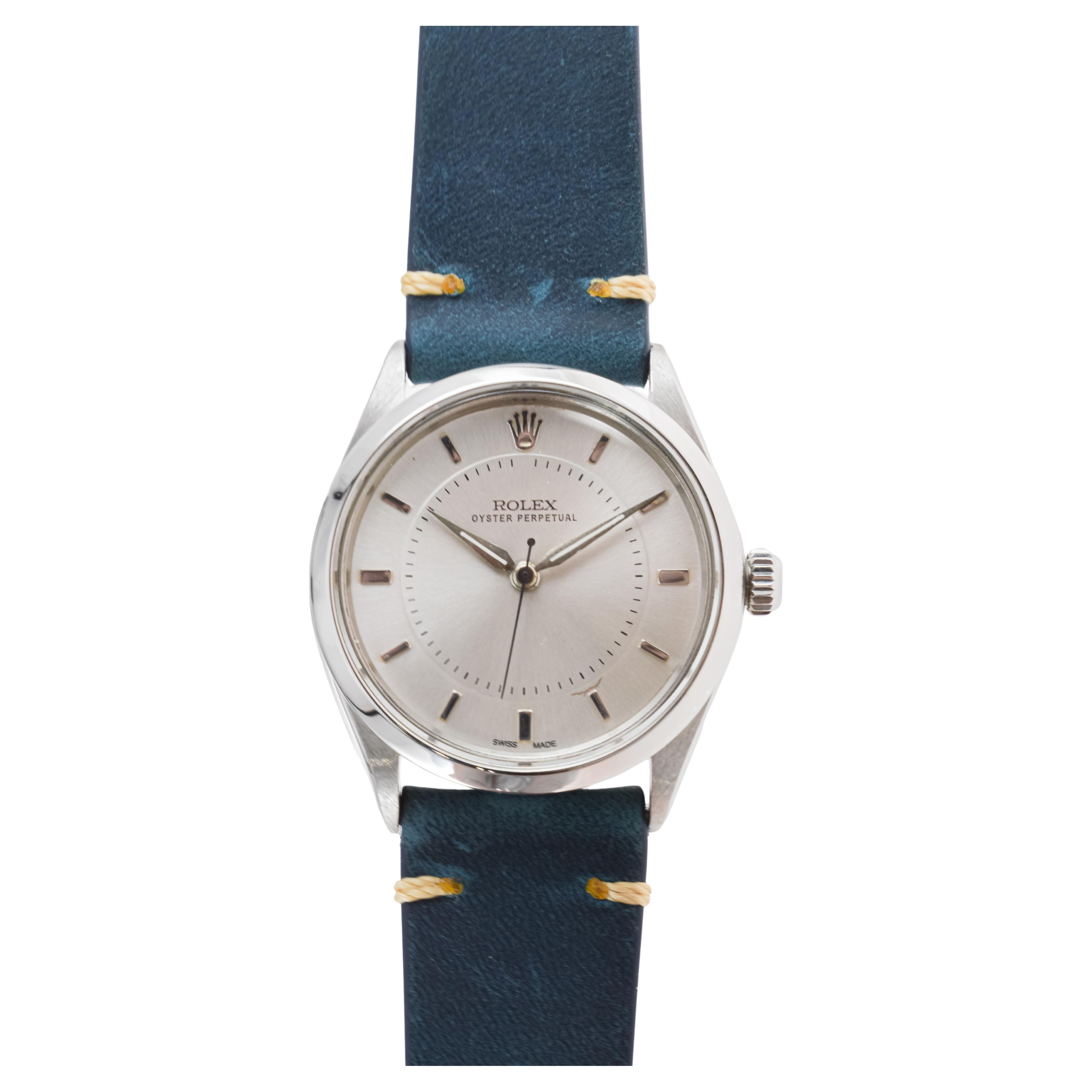Rolex Steel Oyster Perpetual with Rare, Bulls Eye Dial from 1958 Caliber 1060 For Sale 2