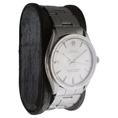 Rolex Steel Oyster Perpetual with Rare Engine Turned Bezel circa, 1960's