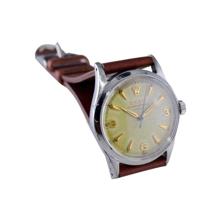 Rolex Montre Oyster Perpetual en acier avec cadran d'origine « Deep Sea » de l'usine, 1956 en vente 6