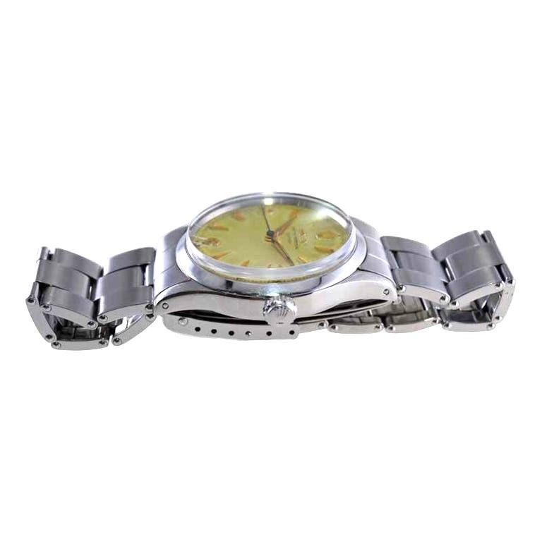 Rolex Montre Oyster Perpetual en acier avec cadran d'origine « Deep Sea » de l'usine, 1956 en vente 5