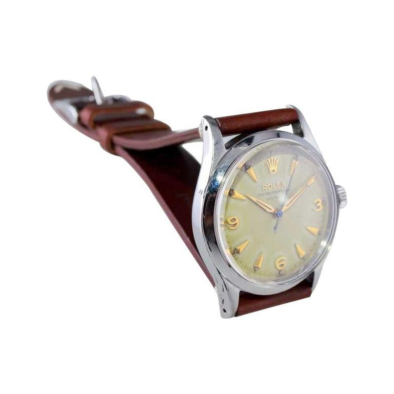 Rolex Montre Oyster Perpetual en acier avec cadran d'origine « Deep Sea » de l'usine, 1956 en vente 7