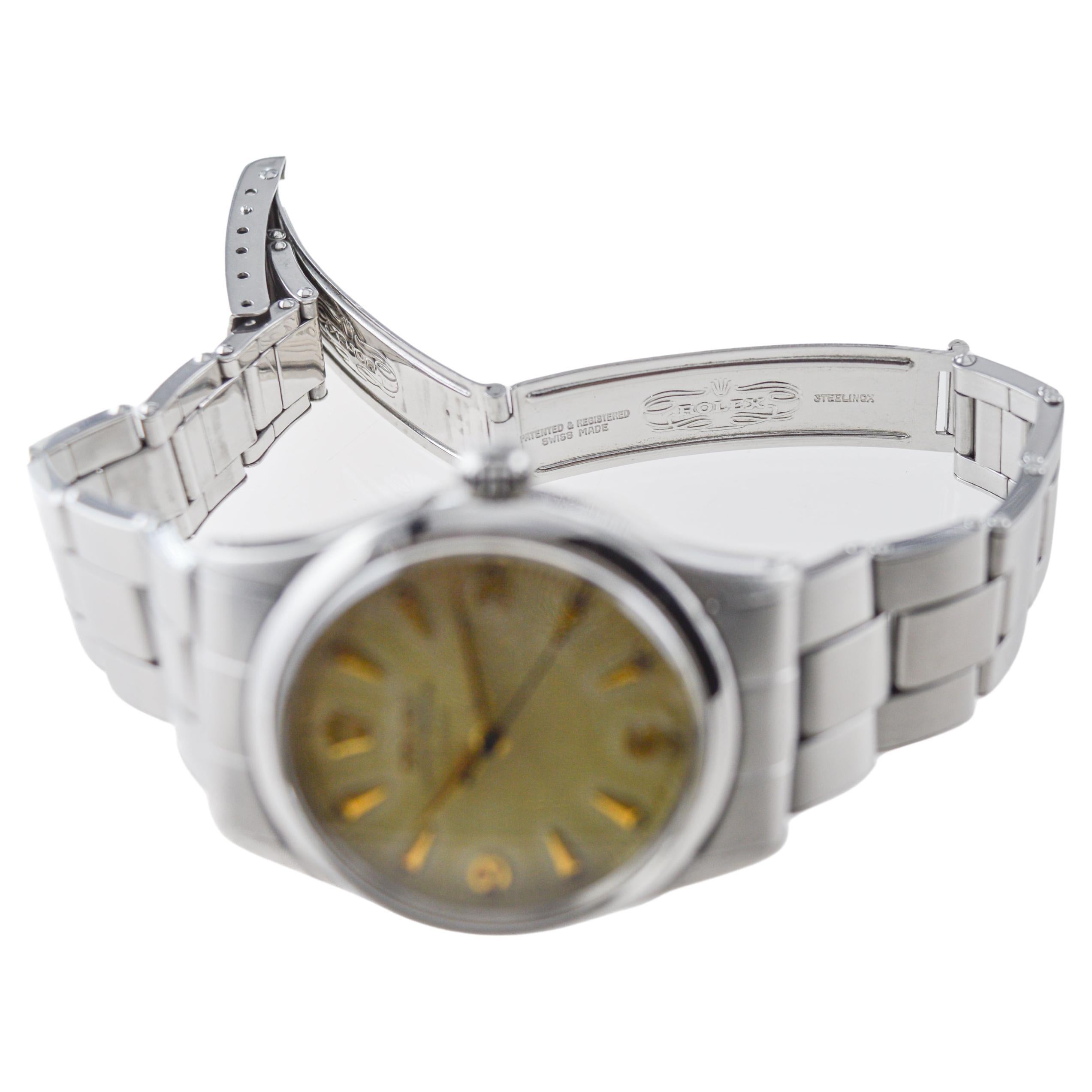 Rolex Montre Oyster Perpetual en acier avec cadran d'origine « Deep Sea » de l'usine, 1956 en vente 6