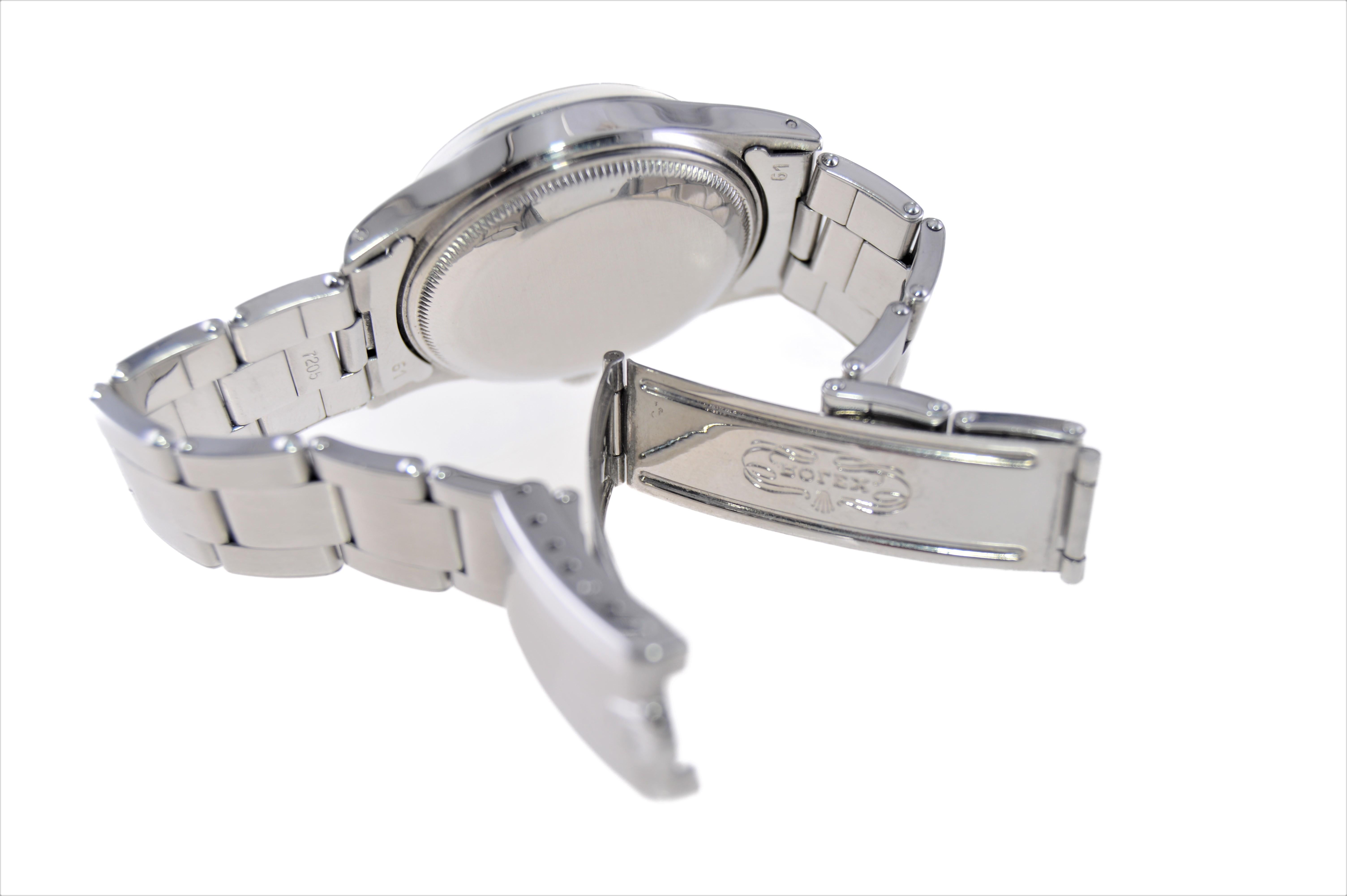 Rolex Montre Oyster Perpetual en acier avec cadran d'origine « Deep Sea » de l'usine, 1956 en vente 7