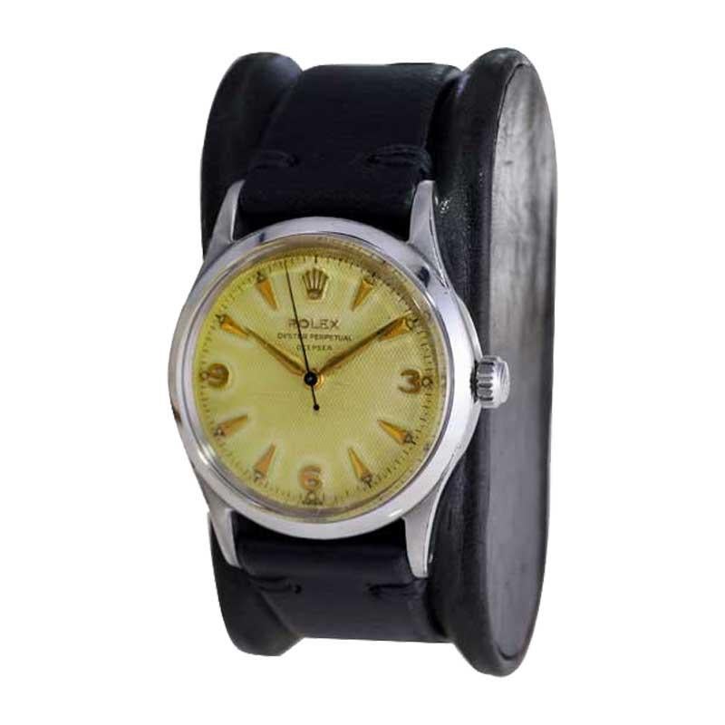 Rolex Montre Oyster Perpetual en acier avec cadran d'origine « Deep Sea » de l'usine, 1956 en vente 1
