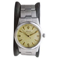 Rolex Steel Oyster Perpetual with Rare Factory Original "Deep Sea" Dial 1956