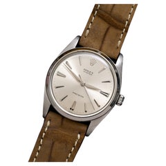 Rolex Steel Oyster Precision Silver Dial Manual Wind w/ Leather Strap Ref. 6424