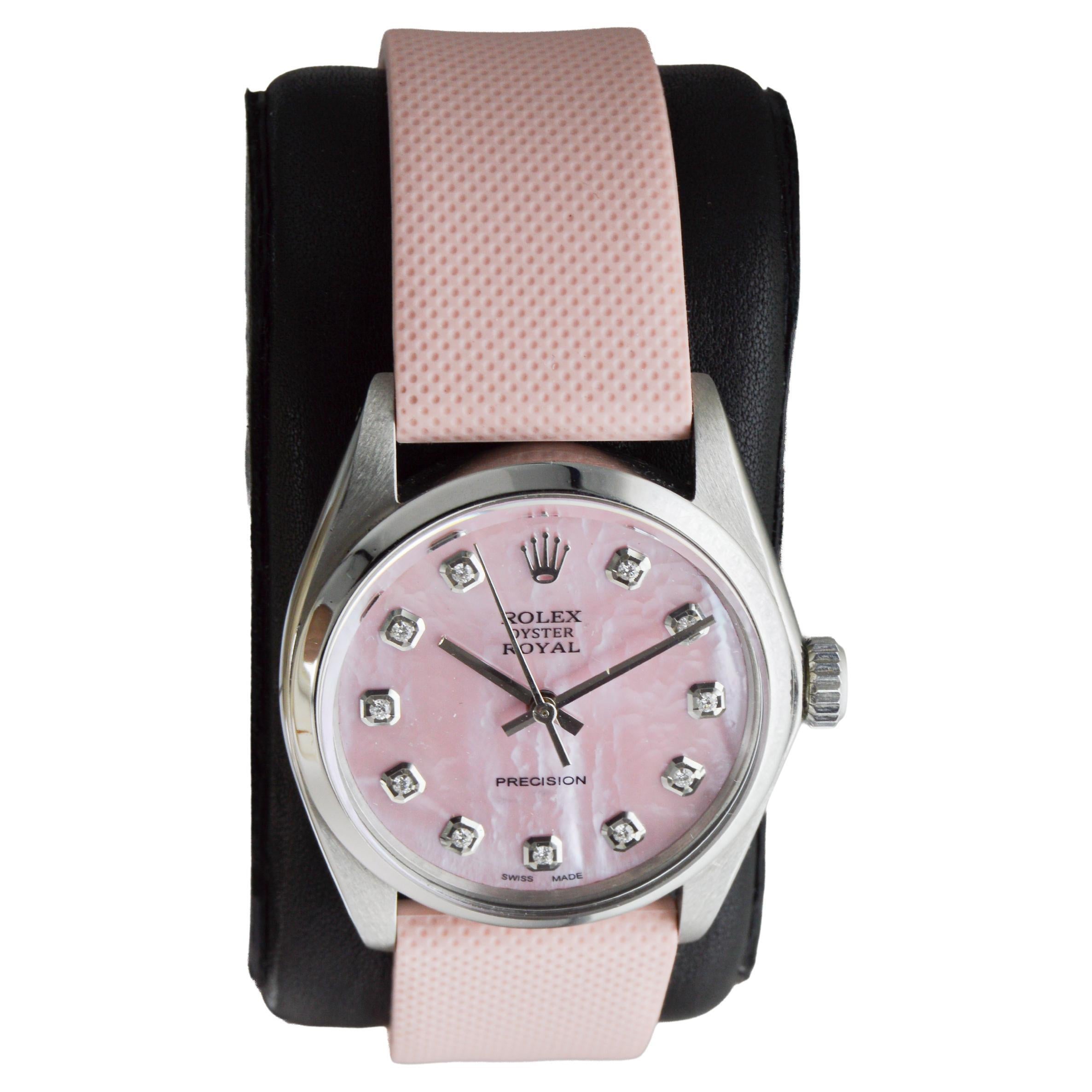 Rolex Steel Oyster Royal mit CUSTOM MADE Diamant-Zifferblatt aus Perlmutt im Angebot 1