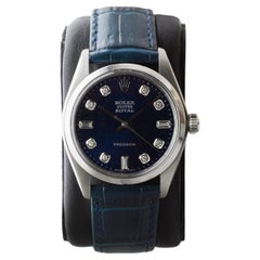 Rolex Steel Oyster Royal with Custom Made Navy Blue Diamond Dial