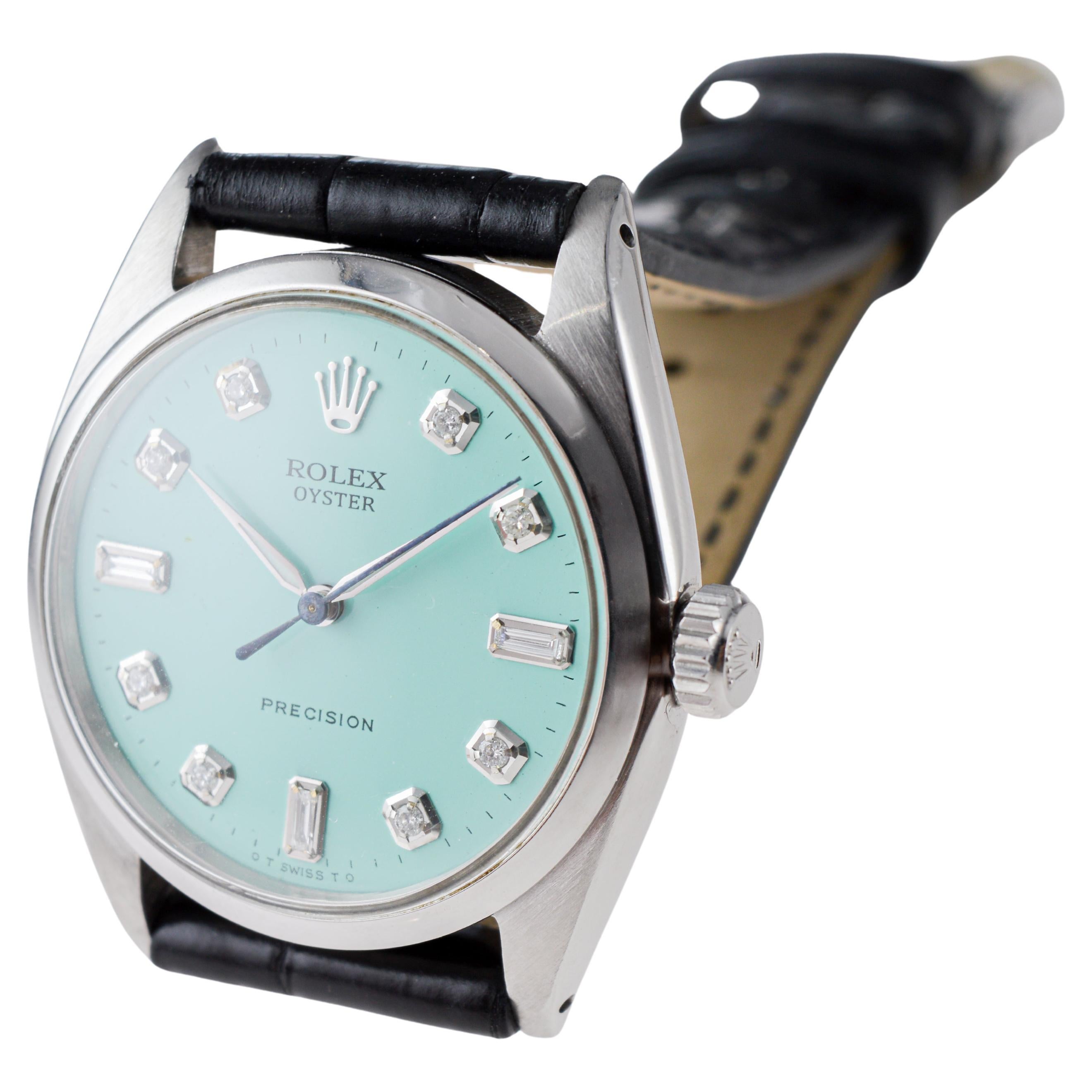 Rolex Steel Oyster with Custom Blue Diamond Dial from 1962 6