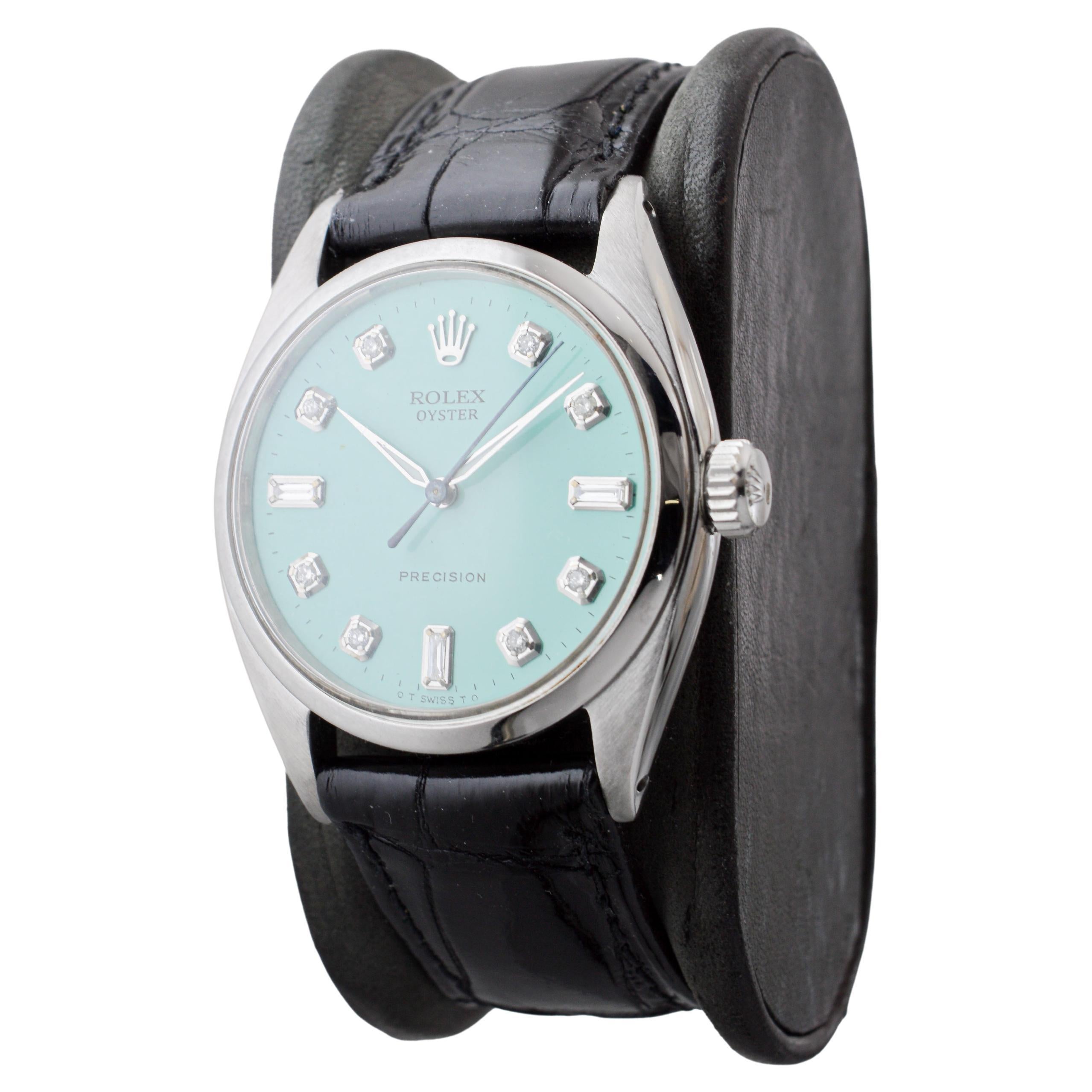 Rolex Steel Oyster with Custom Blue Diamond Dial from 1962 2