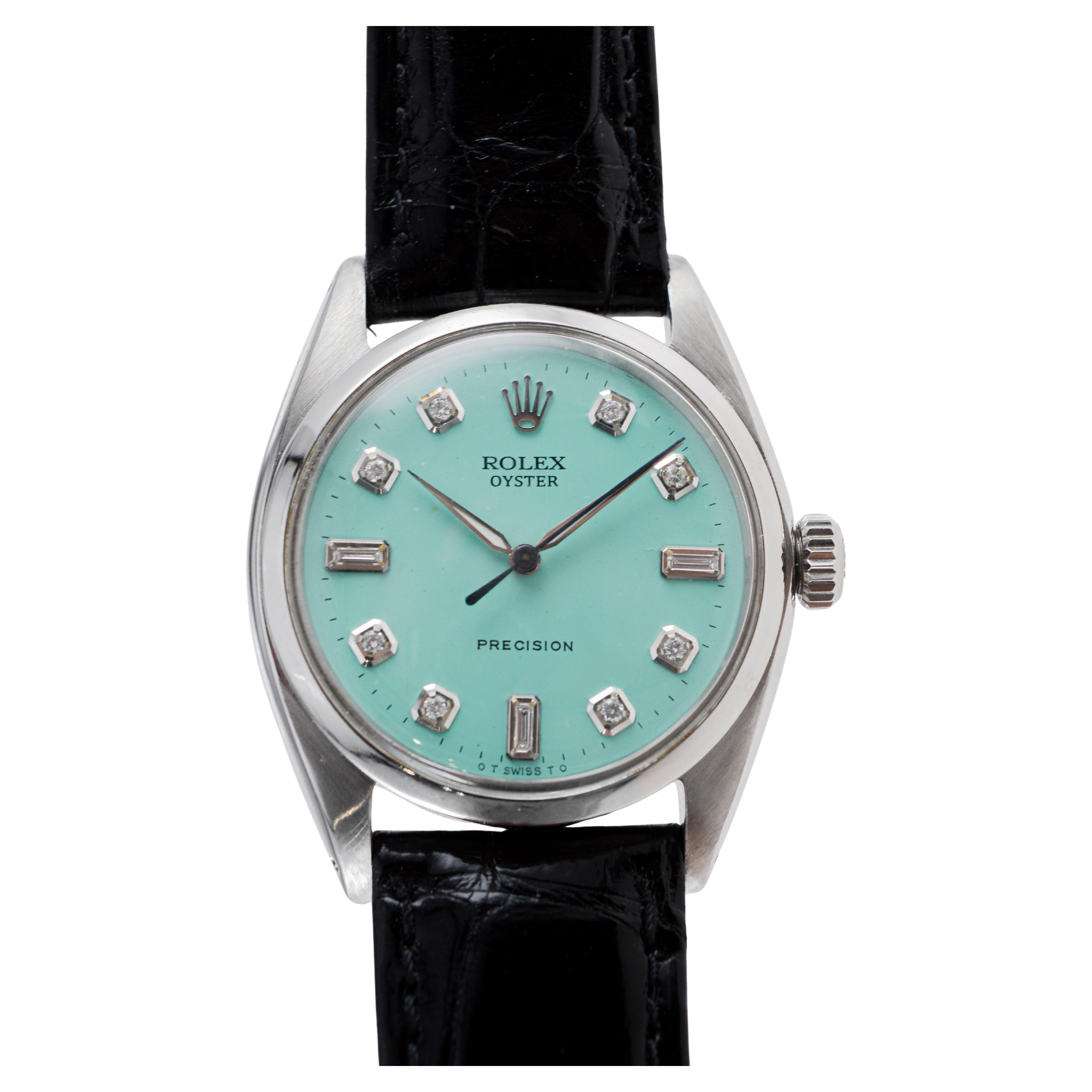 Rolex Steel Oyster with Custom Blue Diamond Dial from 1962 3