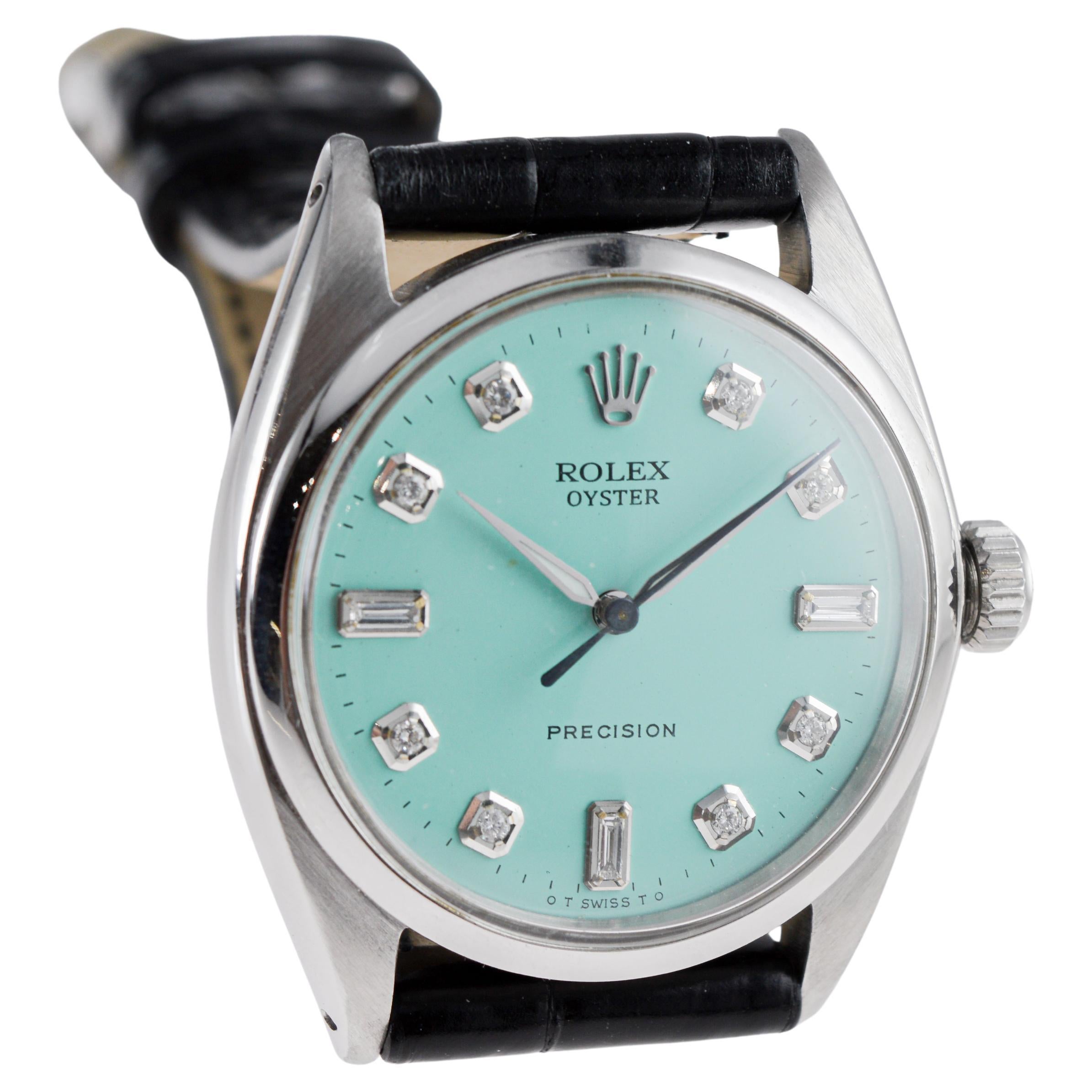 Rolex Steel Oyster with Custom Blue Diamond Dial from 1962 4