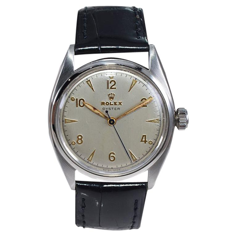Rolex Steel Oyster with Rare Original Dial from 1946 For Sale
