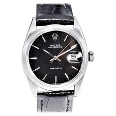 Vintage Rolex Steel Oysterdate Black Dial Watch, circa 1969