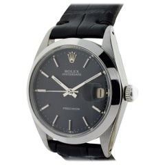 Vintage Rolex Steel Oysterdate Black Dial Watch, circa 1976