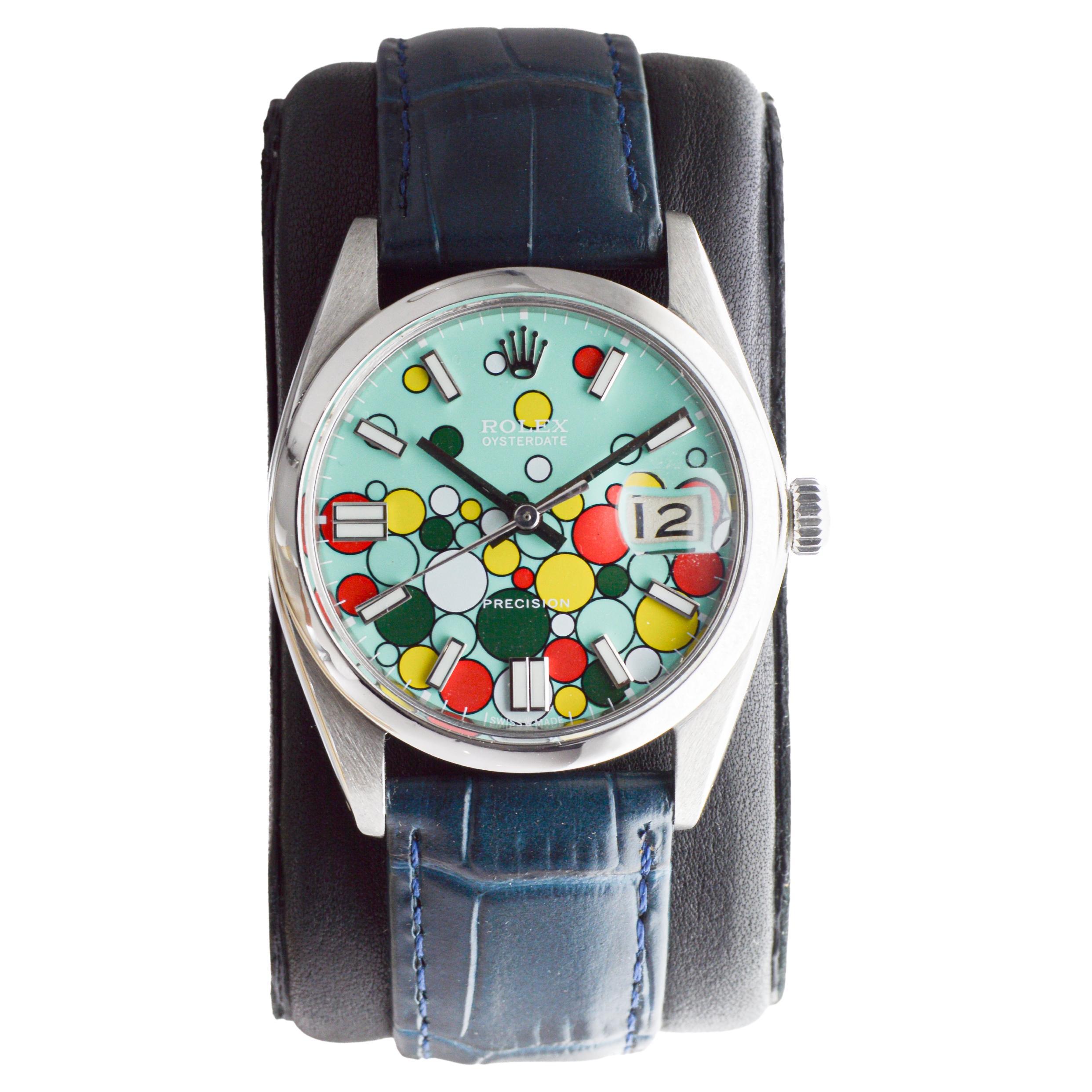 Rolex Steel Oysterdate with Custom Made "Celebration" Dial circa 1960
s