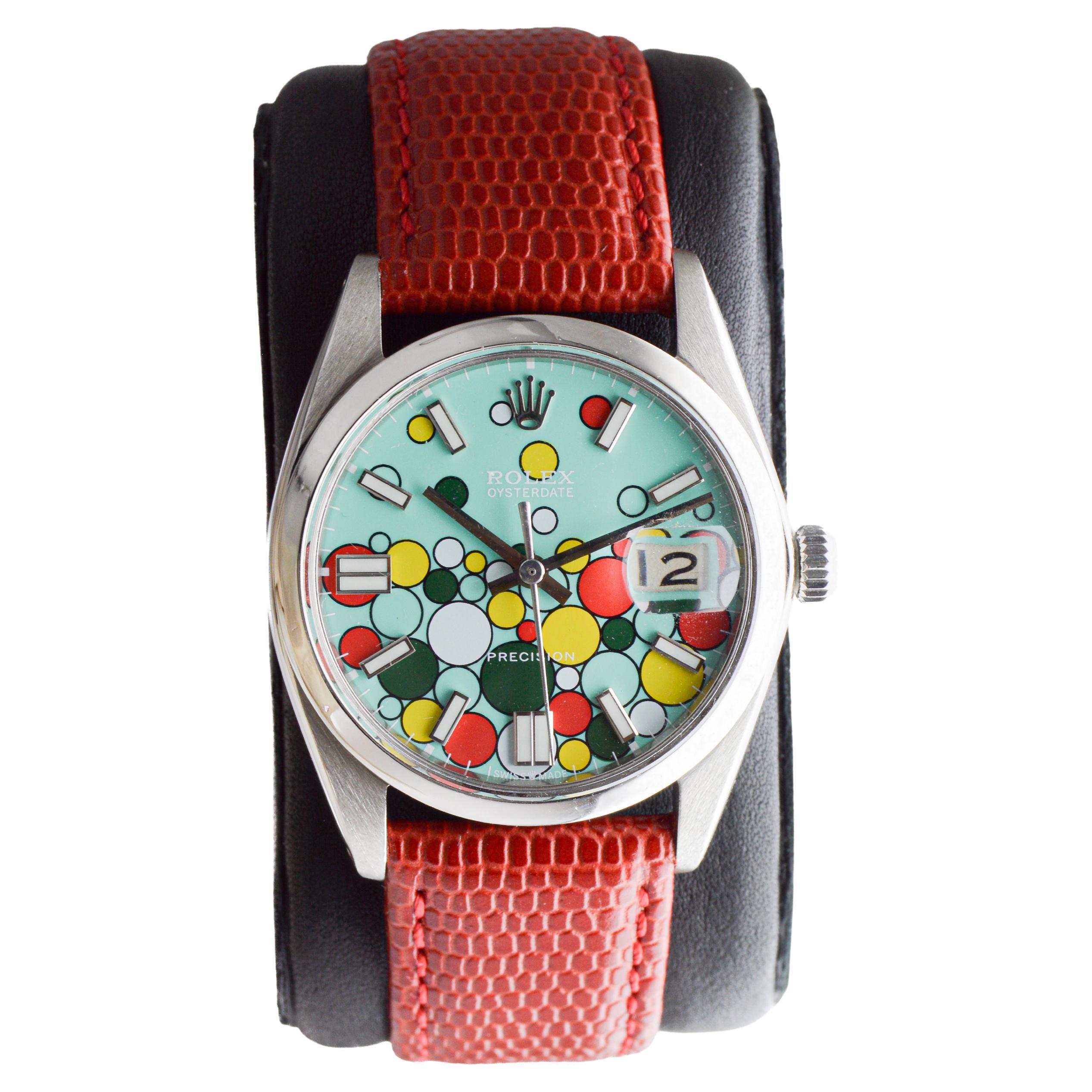 Rolex Steel Oysterdate with Custom Made "Celebration" Dial circa 1960
s