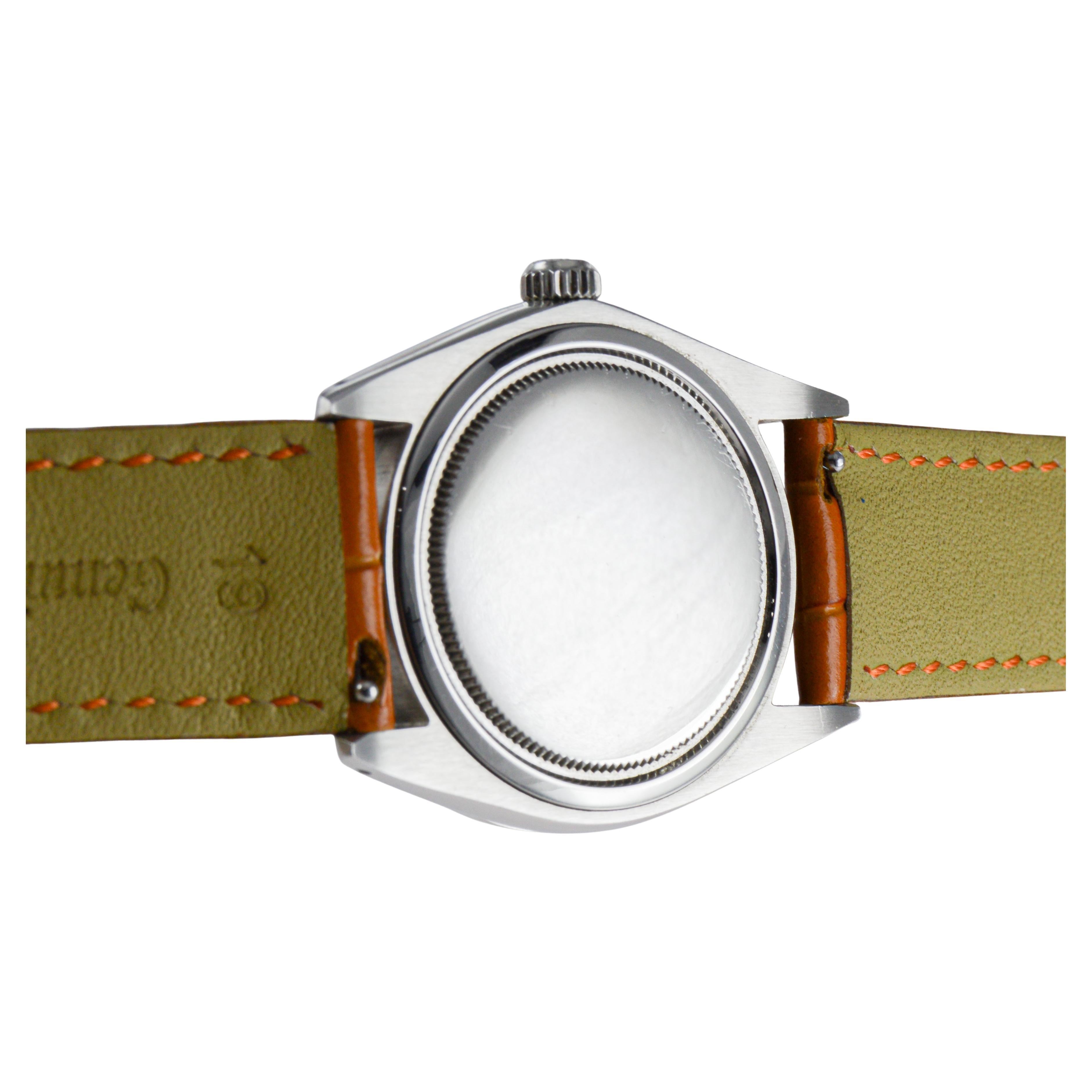 Rolex Oysterdate in acciaio con lunetta di diamanti personalizzata e quadrante originale degli anni '70 in vendita 6